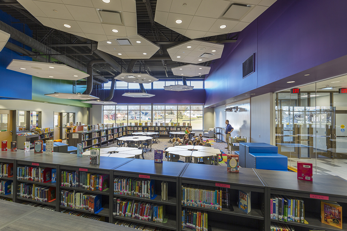 Eagle Point Elementary School Library designed by Bray Architects