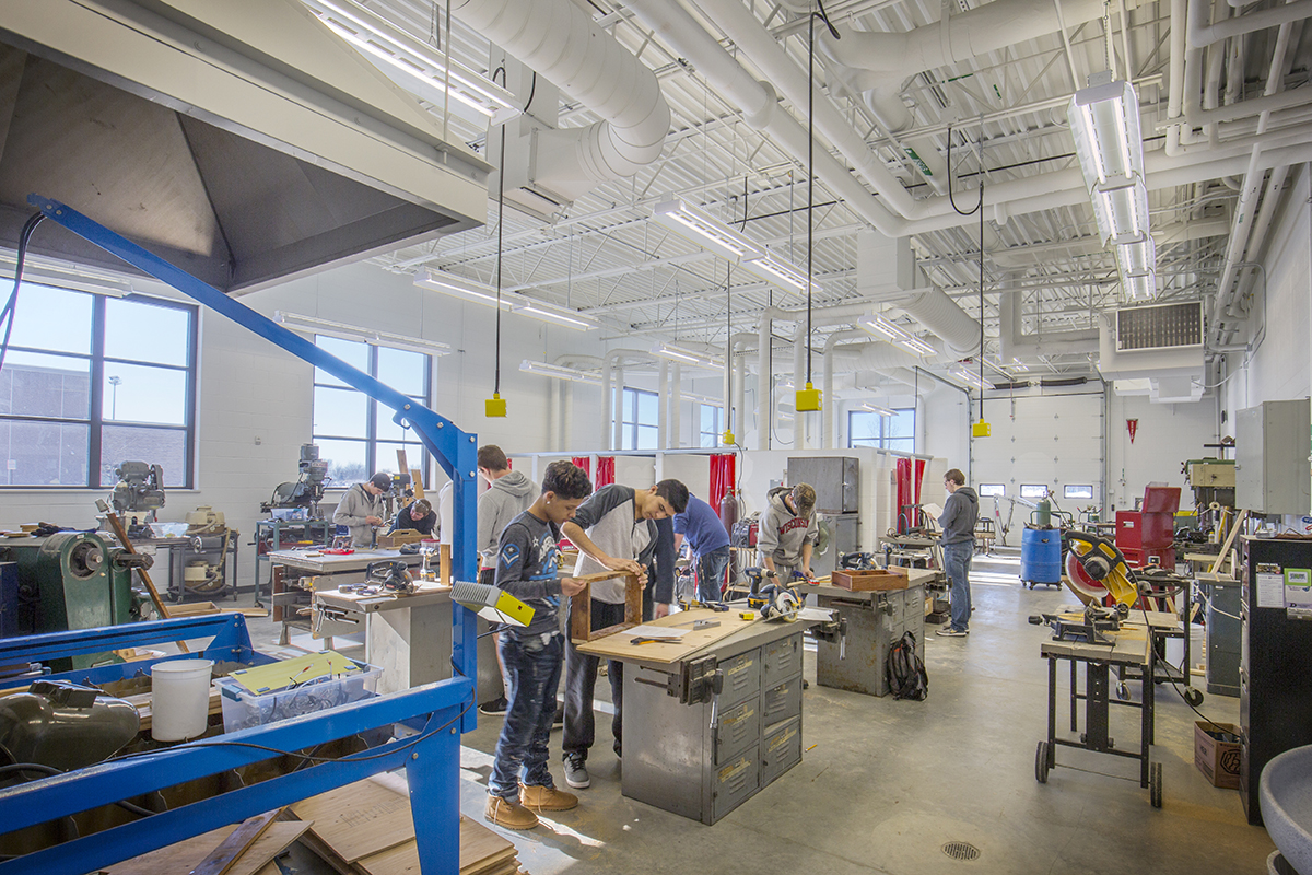 Deforest Area High School STEM Shop Classroom designed by Bray Architects