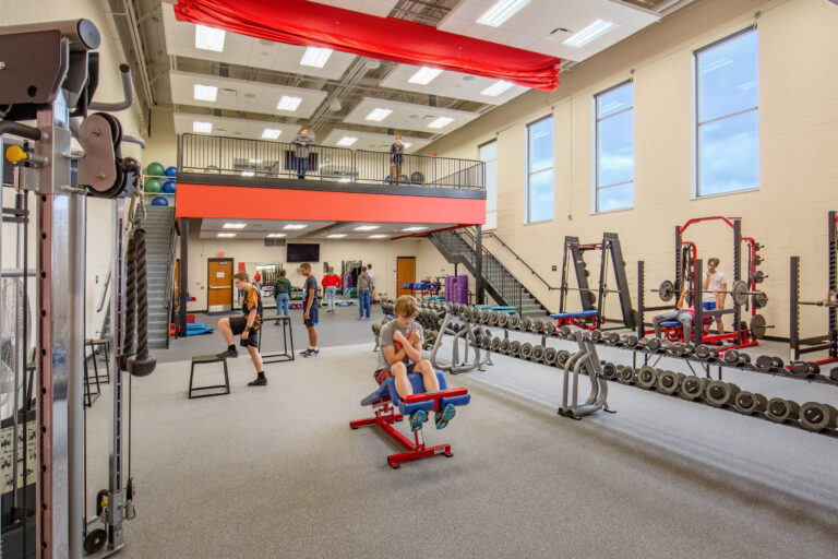 Slinger High School Fitness Room designed by Bray Architects