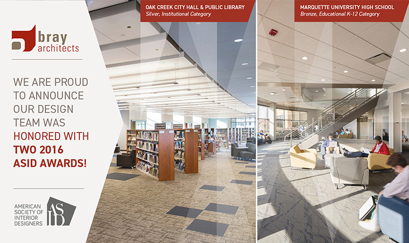 Oak Creek and Marquette High School Earn 2016 ASID Awards Graphic
