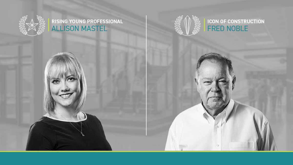 Allison Mastel and Fred Noble headshots for the 2021 Icon of Construction and Rising Young Professional Awards