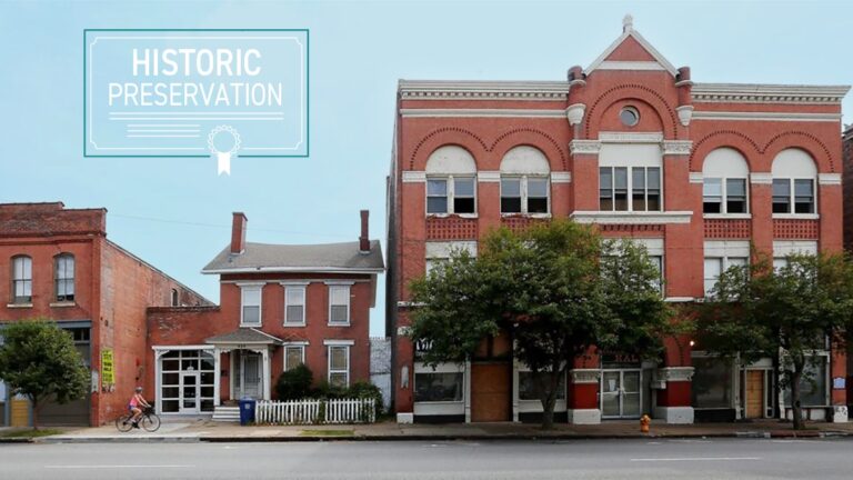 Exterior of Hibernia Hall and Livery Stables with Historic Preservation Certificate icon