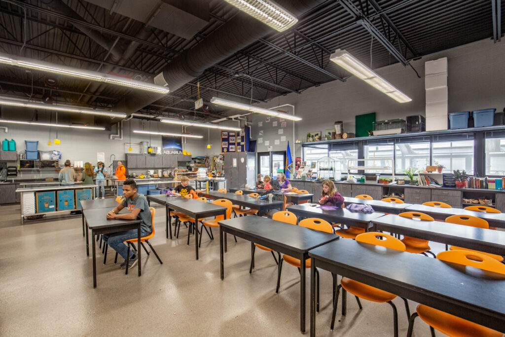 Students at work in the agriculture classroom