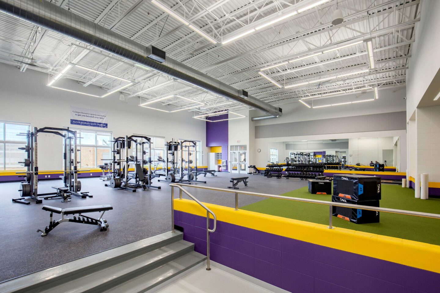 A view of the weight-lifting machines in the new fitness center