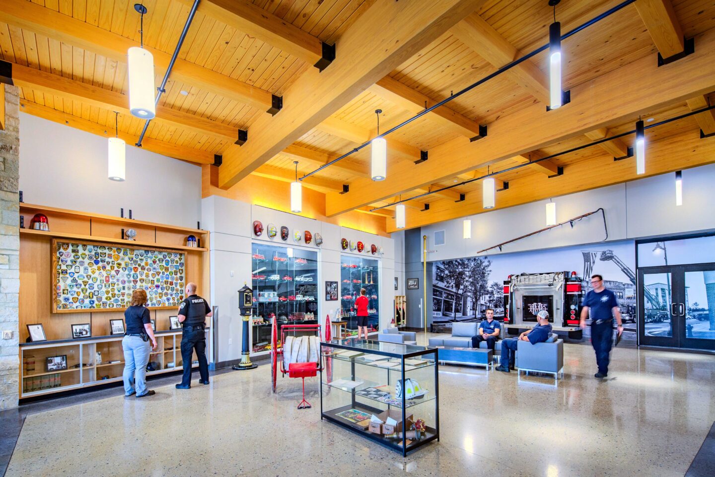 Interior display area shows the history of the Mount Horeb police department