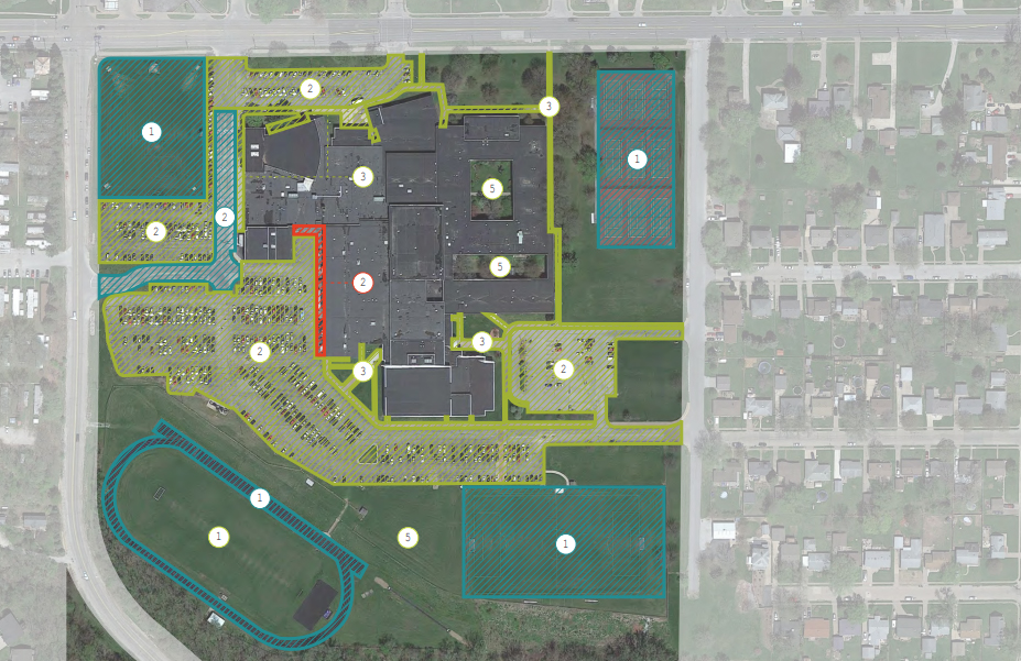 map of planning for school with brand colors