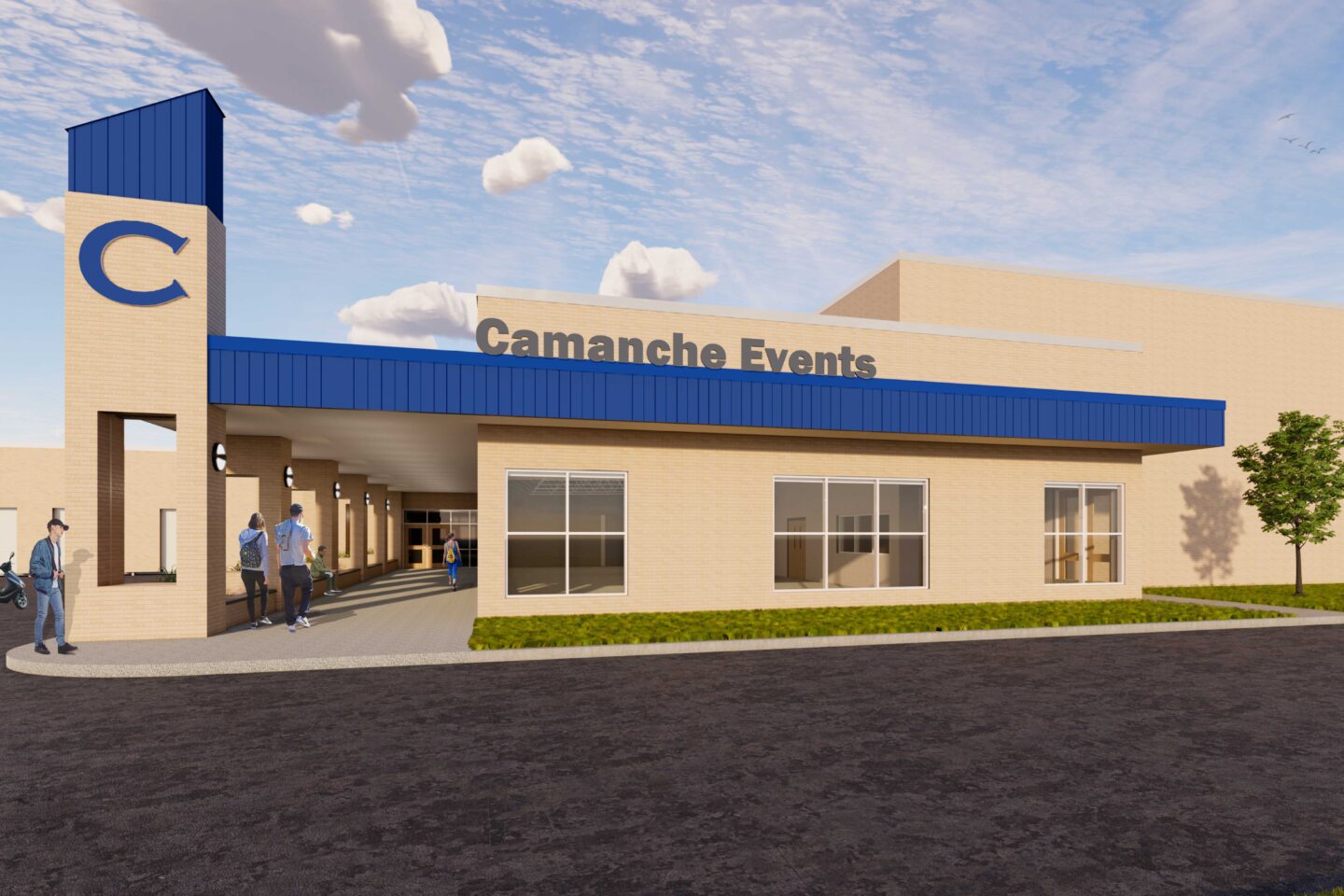 A rendering of the Camanche High School events entrance
