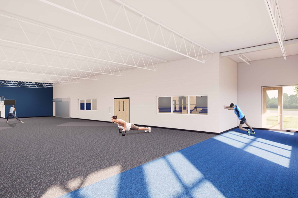 A rendering of the Camanche High School fitness center