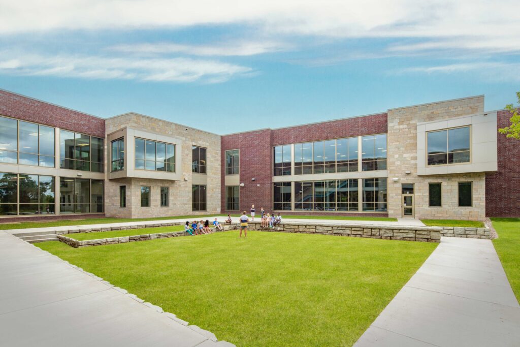 Baird Elementary School outdoor classroom with class in session