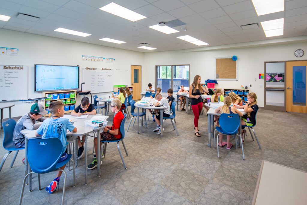 Baird Elementary School classroom with students in desks