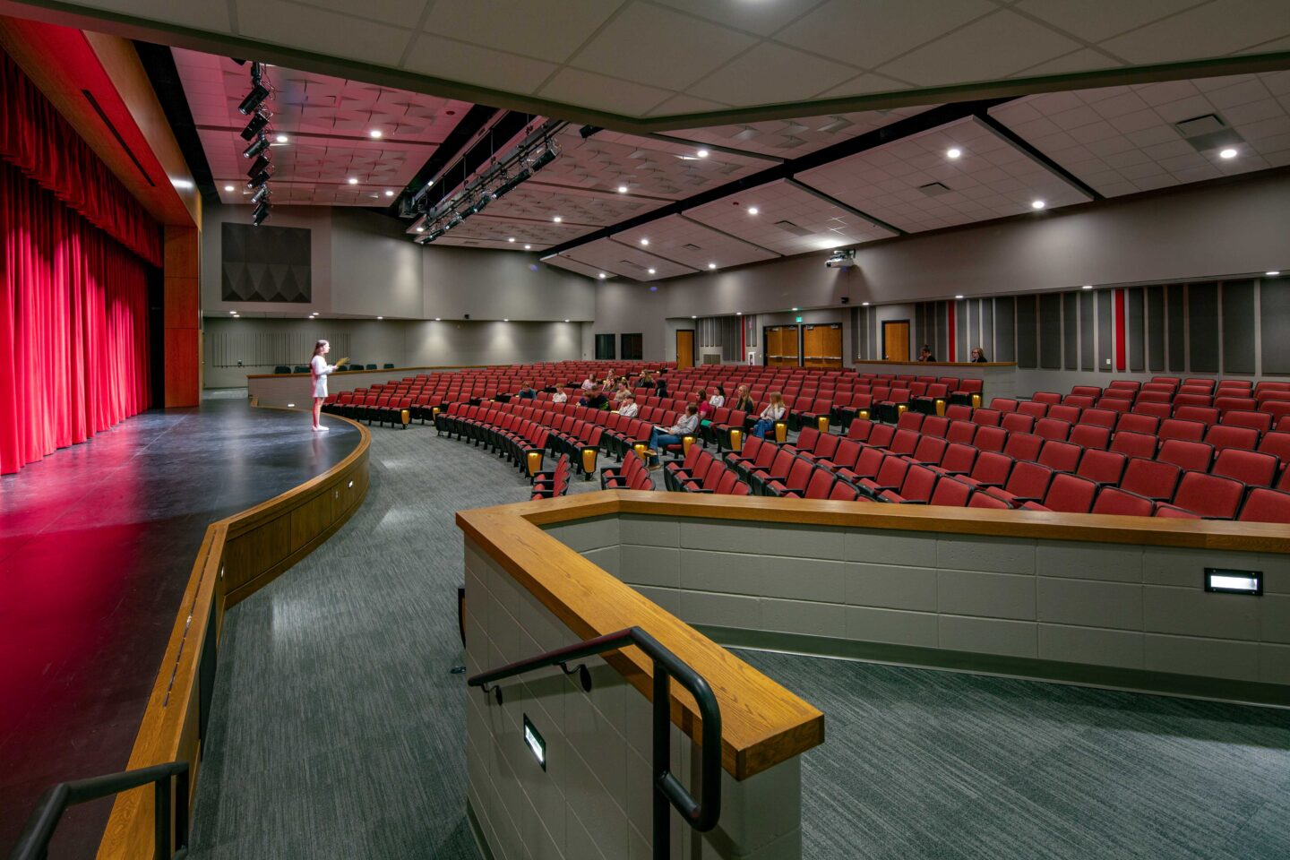 Oostburg High School Auditorium with a student on stage