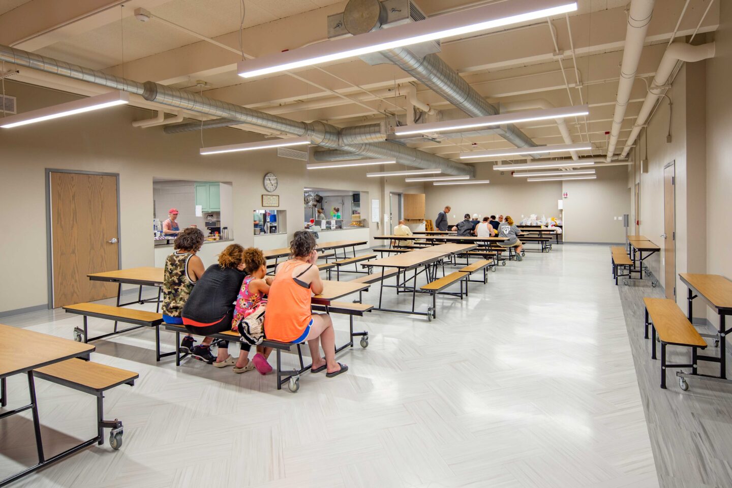 Salvation Army Oshkosh Dining Room with people sitting around tables