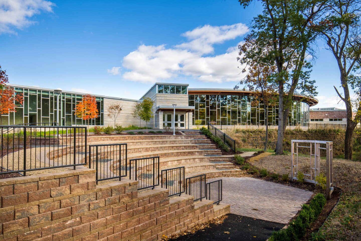 A view of the school's amphitheater-style outdoor classroom.