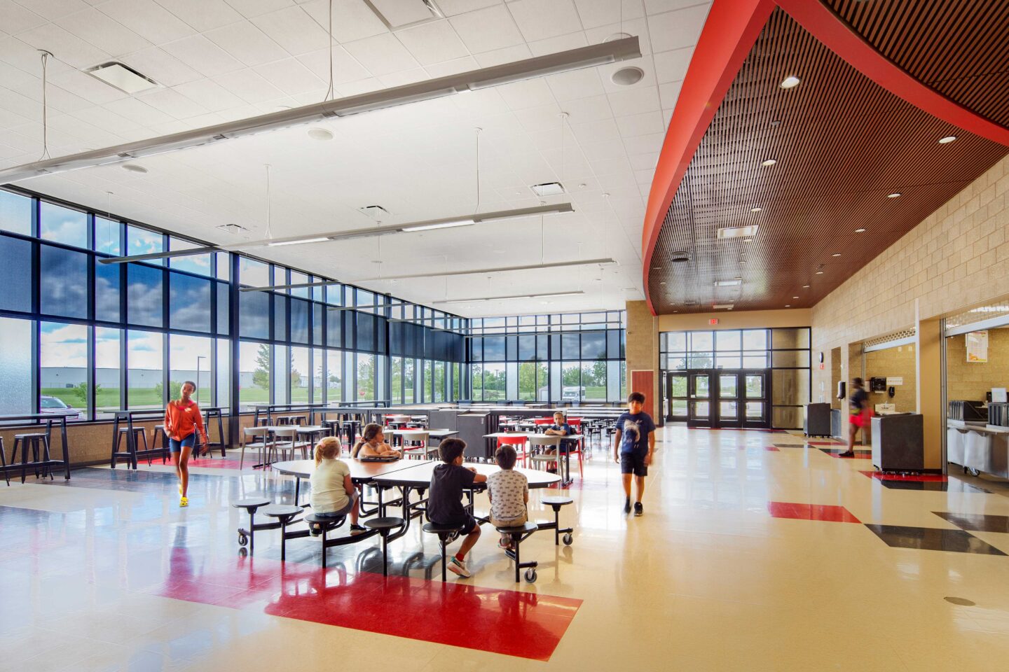 Fran Fruzen Intermediate School cafeteria with lunch tables