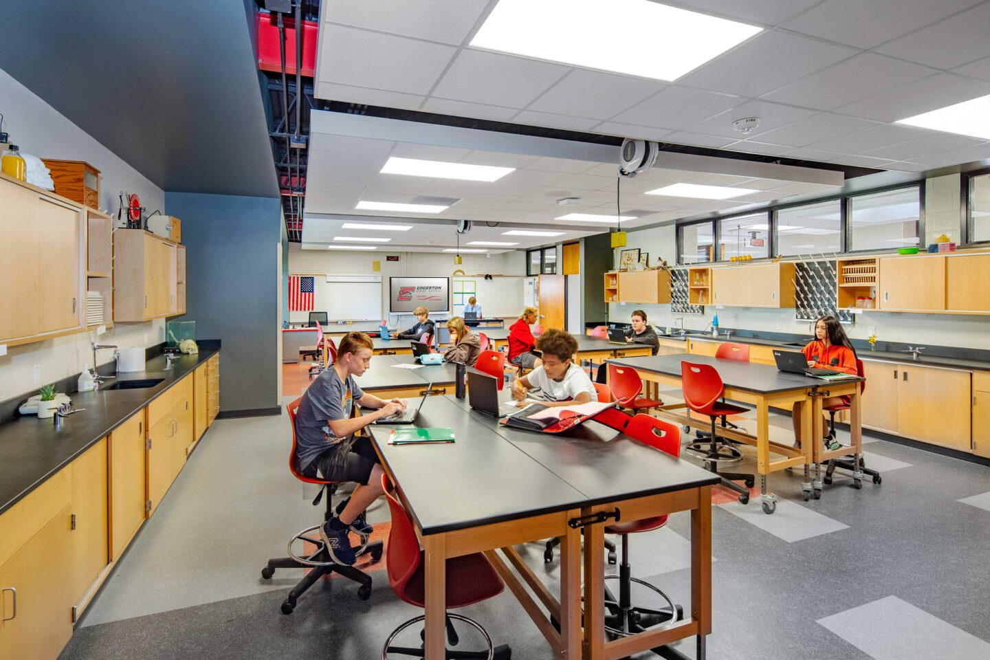 Edgerton High School Chemistry Room with students sitting at tables