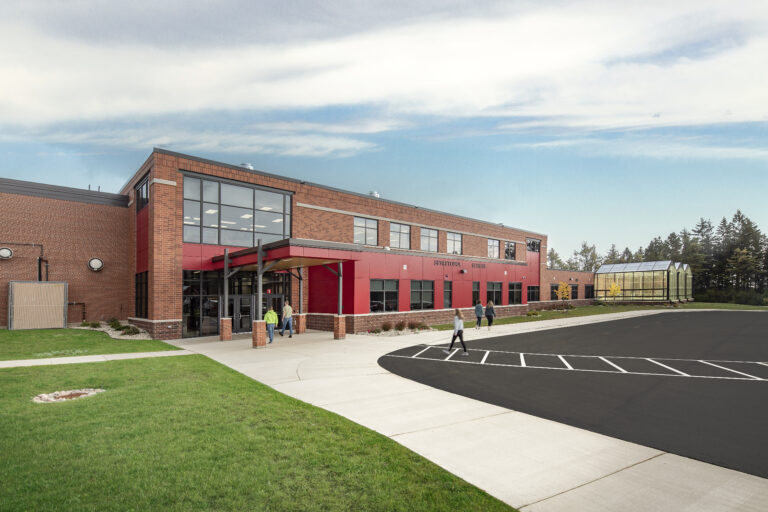 Sevastopol School District Main Entrance with greenhouse to the right