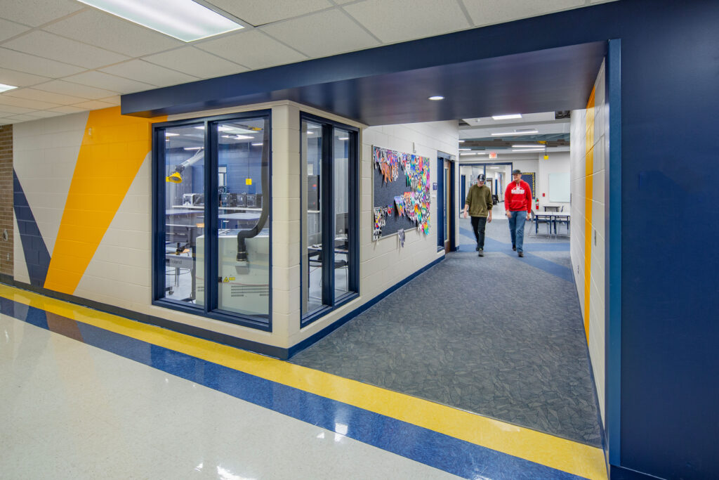 Beloit Turner Middle + High School STEAM wing hallway