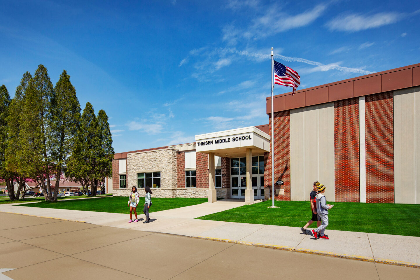 Main entrance of Theisen Middle School