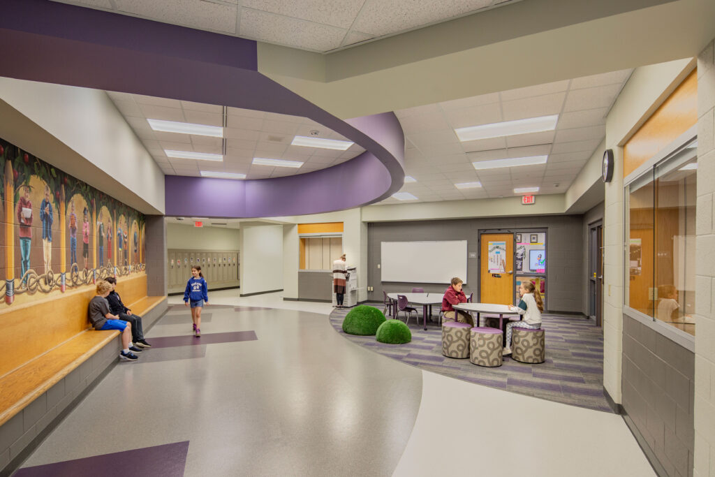 Open gathering area for elementary students in the Dodgeland School District