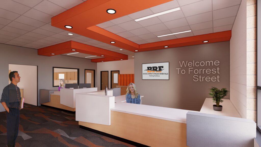 Rendering of the main office at Forrest Street Early Learning Center