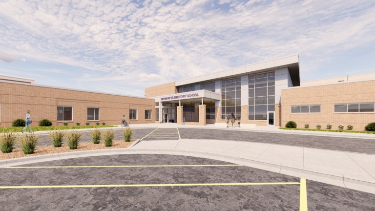 Rendering of the main entry at Denmark Elementary School