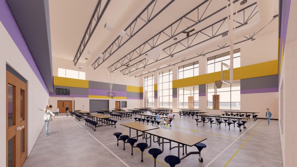 Rendering of the north cafeteria at Denmark Elementary School