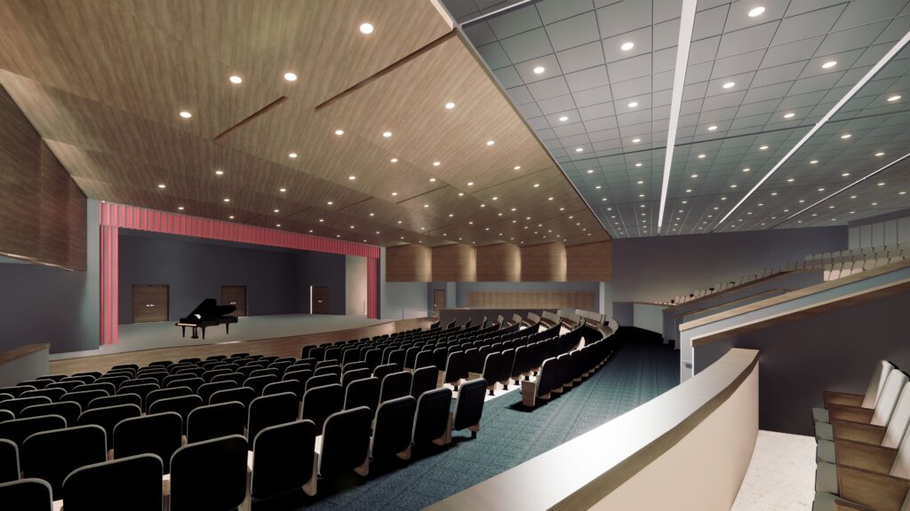Rendering of the auditorium at Westosha Central High School