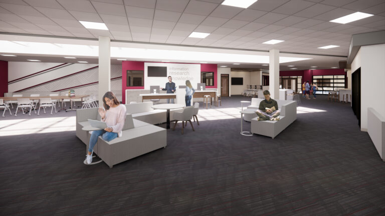 Rendering of the library at Westosha Central High School