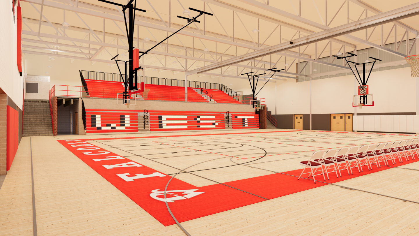 Rendering of the competition gymnasium at Davenport West High School