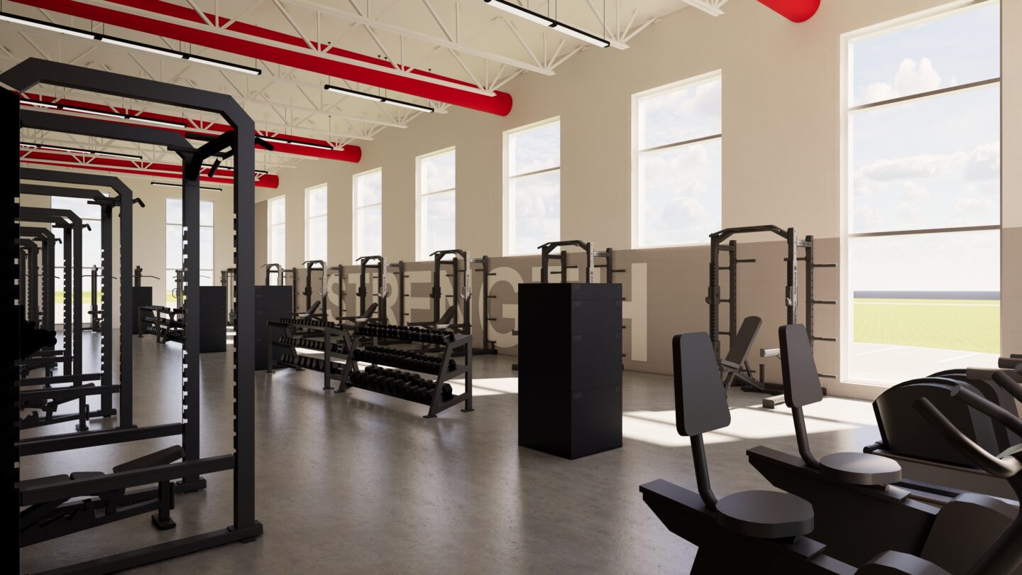 Rendering of the fitness center at Davenport West High School