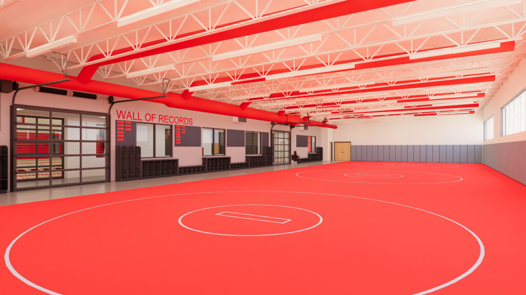 Rendering of Davenport West High School wrestling area