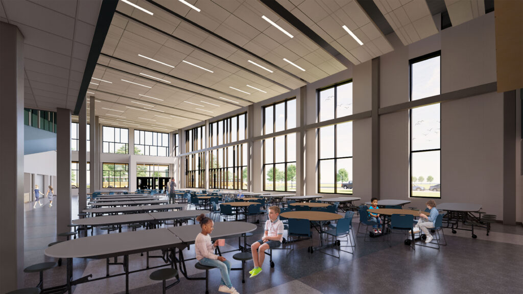 Southwest corner of the cafeteria at Menominee Elementary School