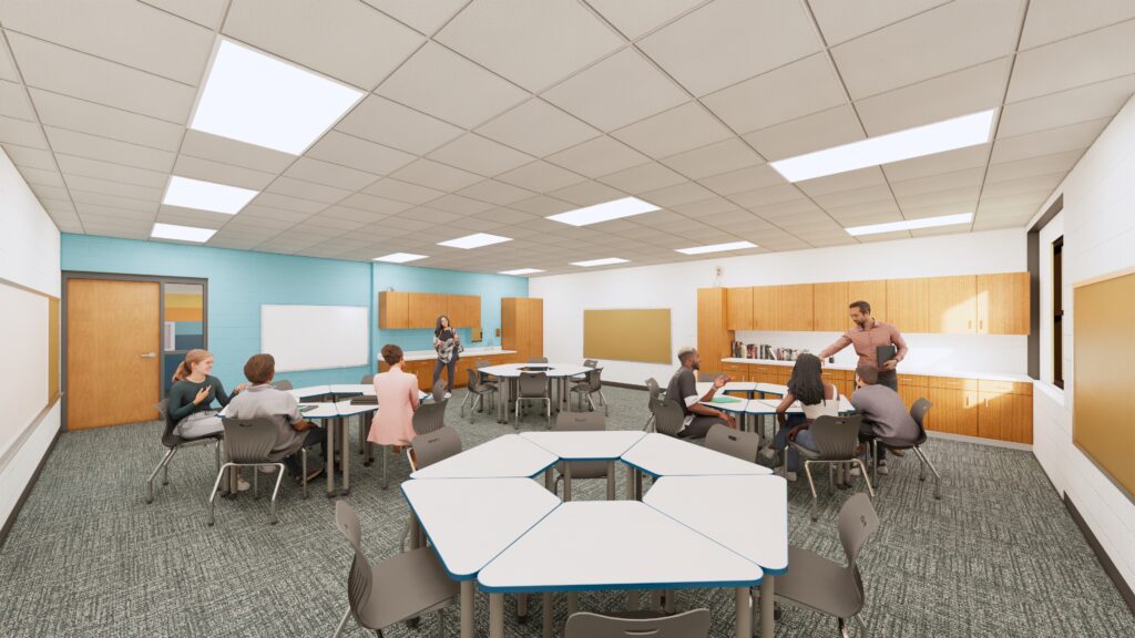 Rendering of a classroom at Random Lake School District