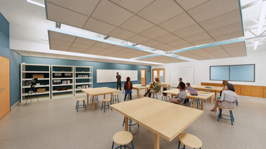 Rendering of the STEM classroom at Random Lake Middle School