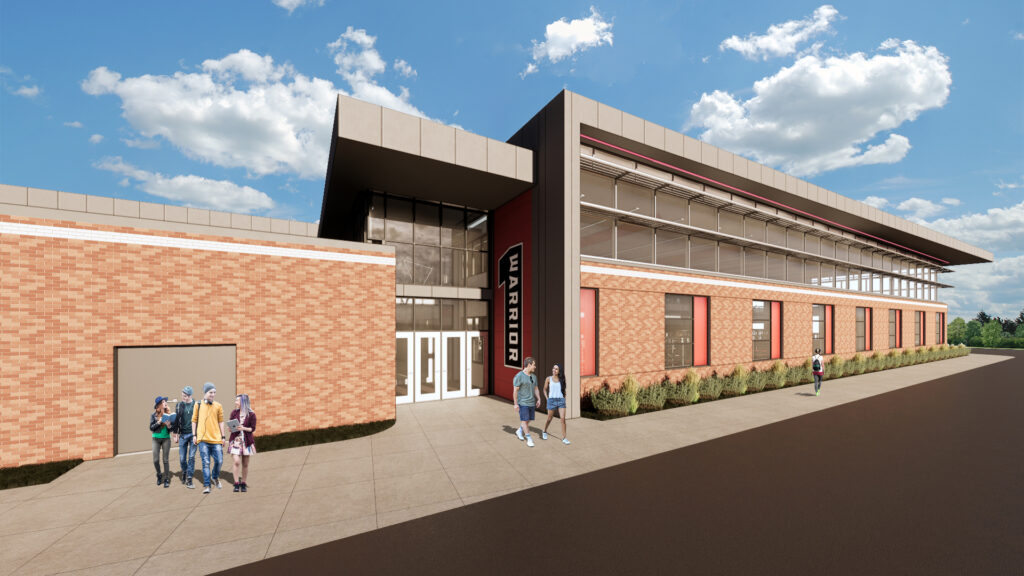 Rendering of the fitness center entrance