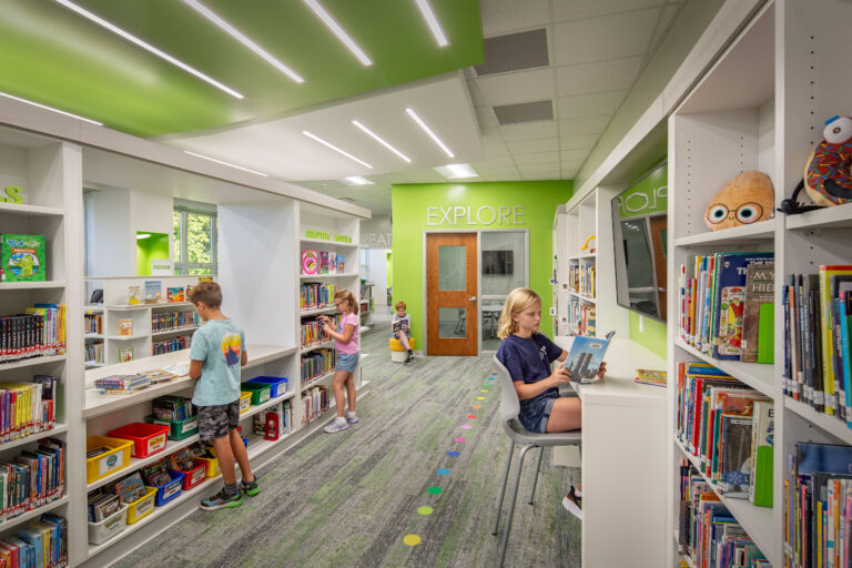 Cumberland Elementary School Library reading area and SGI room