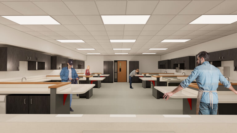 Rendering of the foods lab at Black River Falls High School